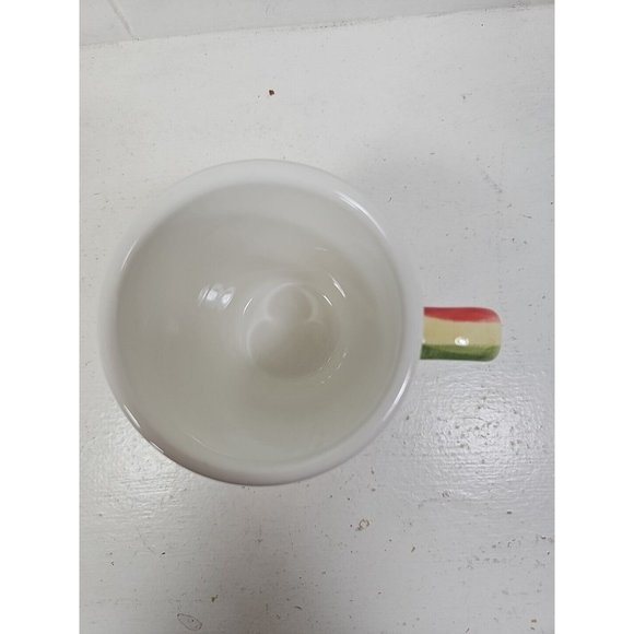 Dansk Handpainted Mug Ceramic Lemon Zest Yellow & Red Sunflower Coffee Tea - Picture 2 of 4